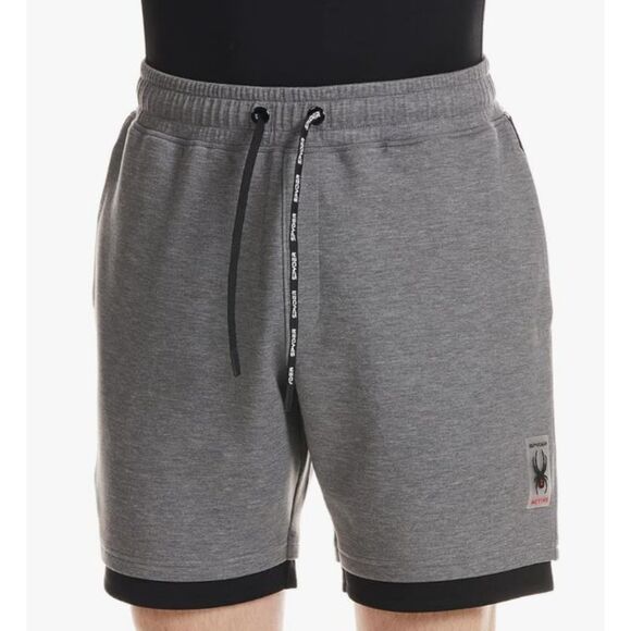 NEW Spyder Active Men’s Small Gray Double Layer Athletic Shorts NWT - Picture 1 of 6